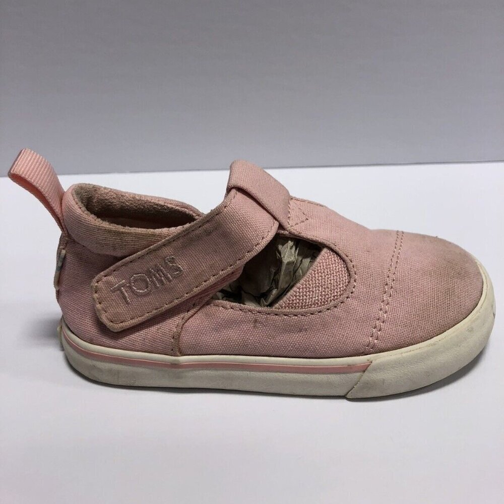 Toms Toddlers' Joon Pink Canvas Sneakers, Girls' Size 6 M